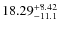 $18.29^{\rm +8.42}_{-11.1}$