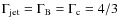 $\Gamma_{\rm jet}=\Gamma_{\rm B}=\Gamma_{\rm c}=4/3$