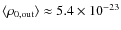 $\langle\rho_{0,{\rm out}}\rangle\approx 5.4\times 10^{-23}$