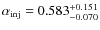 $\alpha_{\rm inj}=0.583^{+0.151}_{-0.070}$