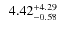 $\;\:4.42^{\rm +4.29}_{-0.58}$
