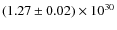 $(1.27 \pm 0.02) \times 10^{30}$