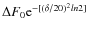 $\Delta
F_0 {\rm e}^{-[(\delta/20)^2 ln2]}$