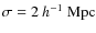 $\sigma=2~h^{-1}~{\rm Mpc}$