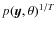 $p({\vec y},\theta)^{1/T}$