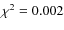 $\chi^2=0.002$