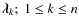 $\vec{\lambda}_k;~ 1 \leq k \leq n$