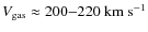 $\mathit{V_{\rm gas}} \approx 200{-}220 ~ {\rm km ~ s^{-1}}$