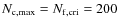 $N_{\rm c,max}=N_{\rm f,cri}=200$