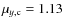 $\mu_{y,{\rm c}}=1.13$