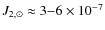 $J_{2,\odot} \approx 3{-}6 \times 10^{-7}$