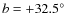 $b =+32.5^{\circ}$
