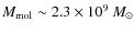 $M _{\rm mol} \sim 2.3 \times 10^{9}~{M_{\odot}}$