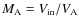 $M_{\rm {A}}=V_{\rm {in}}/V_{\rm {A}}$