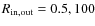 $R_{\rm in,out}=0.5,100$