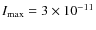 $I_{\rm max}=3\times 10^{-11}$
