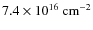 $7.4\times10^{16}~\rm {cm^{-2}}$