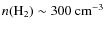 $n(\rm H_2)\sim300~\rm {cm^{-3}}$