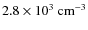 $2.8\times10^3~\rm {cm^{-3}}$