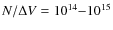 $N/\Delta V = 10^{14}{-}10^{15}$