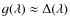 $g(\lambda)\approx \Delta(\lambda)$