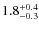 $1.8^{\rm +0.4}_{-0.3}$
