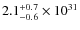 $2.1^{\rm +0.7}_{-0.6}\times10^{31}$