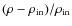 $(\rho-\rho_{\mbox{\scriptsize in}})/\rho_{\mbox{\scriptsize in}}$