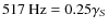 $517~{\rm Hz}=0.25 \gamma_S$