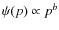 $\psi(p) \propto p^b$