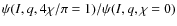 $\psi(I,q,4\chi/\pi=1)/\psi(I,q,\chi=0)$