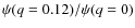 $\psi(q=0.12)/\psi(q=0)$