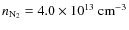$n_{{\rm N}_2} = 4.0\times10^{13}\ {\rm cm}^{-3}$