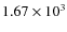 $1.67\times10^{3}$