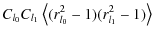 $\displaystyle C_{l_0} C_{l_1} \left\langle ( r^2_{l_0} - 1)(r^2_{l_1} - 1 ) \right\rangle$
