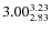 $\rm 3.00_{2.83}^{3.23}$