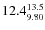 $\rm 12.4_{9.80}^{13.5}$