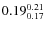 $\rm0.19_{0.17}^{0.21}$