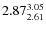 $\rm 2.87_{2.61}^{3.05}$