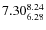 $\rm 7.30_{6.28}^{8.24}$