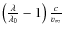 $\left( \frac{\lambda}{\lambda_0}-1 \right) \frac{c}{v_{\infty}}$