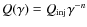 $Q(\gamma)=Q_{\rm inj} \gamma^{-n}$