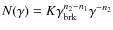 $N(\gamma) = K \gamma_{\rm brk}^{n_2 - n_1} \gamma^{-n_2}$