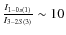 $\frac{I_{1-0s(1)}}{I_{3-2S(3)}} \sim 10$