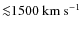 ${\la}1500~{\rm km~s}^{-1}$