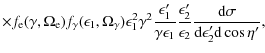 $\displaystyle \times f_{\rm e}(\gamma,\Omega_{\rm e}) f_\gamma(\epsilon_1, \Ome...
...lon_2'}{\epsilon_2} \frac {{\rm d}\sigma}{{\rm d}\epsilon_2'{\rm d}\cos \eta'},$