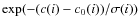 $\exp (-(c(i)-c_{0}(i))/\sigma(i))$