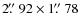 $2\hbox{$.\!\!^{\prime\prime}$ }92\times1\hbox{$.\!\!^{\prime\prime}$ }78$