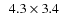 $\phantom{0}4.3\times3.4$