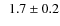 $\phantom{0}1.7\pm0.2$